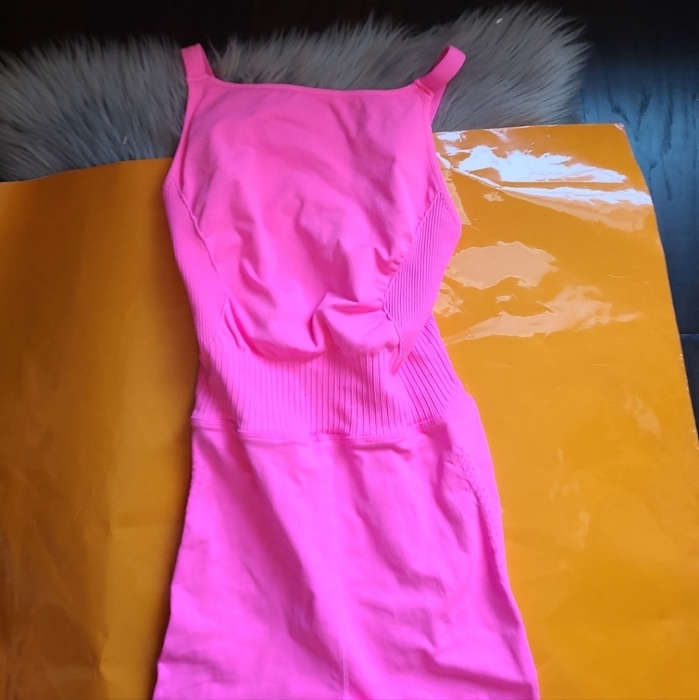Nwot! Free People Movement Good Karma High Neck Onesie Pink Berry View 4